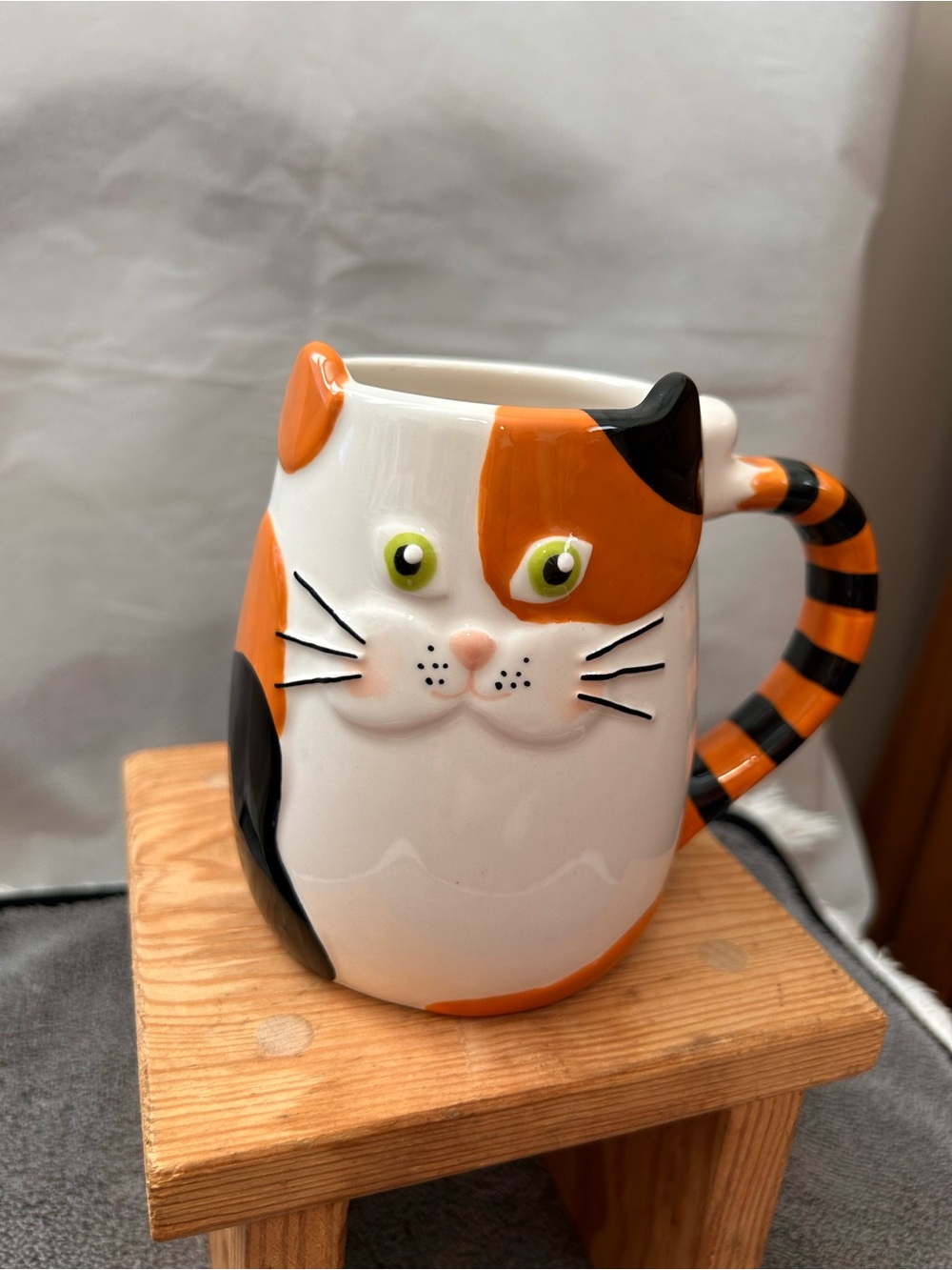 Playful Orange & Black Cat Ceramic Mug